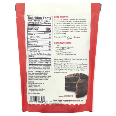Bob's Red Mill, Getreidefreier Schokoladenkuchen, hergestellt mit Mandelmehl, 10,5 oz (300 g)