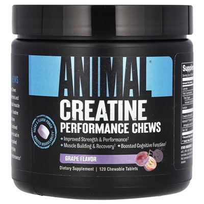 Animal, Creatine Performance Drews, winogrona, 120 tabletek do żucia Animal, Creatine Performance Drews, winogrona, 120 tabletek do żucia