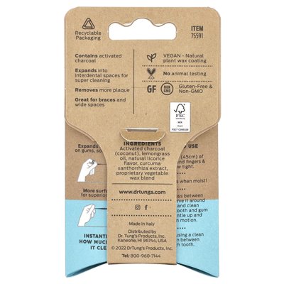Dr Tung's, Ecosentials ™, The Vegan Smart Floss®, Lemongrass, 30 YD (27 m)