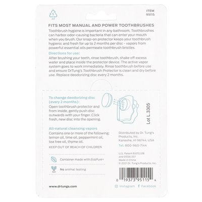 Dr. Tung's, Snap-On Toothbrush Protection, Fresh Mint, 1,600 mg Dr. Tung's, Snap-On Toothbrush Protection, Fresh Mint, 1,600 mg