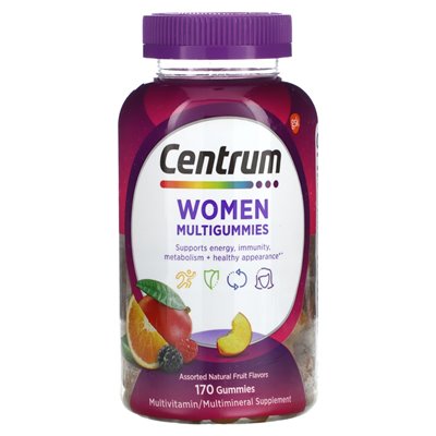 Center, women multigummy, various natural fruits, 170 gummy