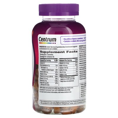 Center, women multigummy, various natural fruits, 170 gummy