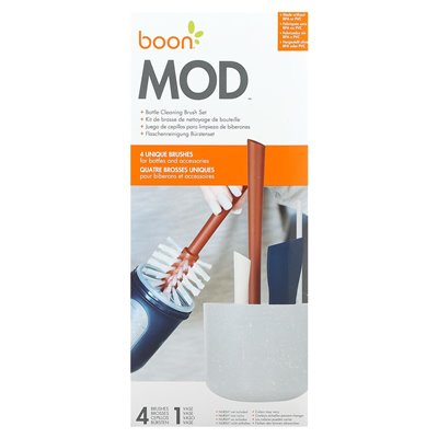 Boon, mod, zestaw pędzla do czyszczenia butelek, 4 szczotki i 1 wazon Boon, mod, zestaw pędzla do czyszczenia butelek, 4 szczotki i 1 wazon