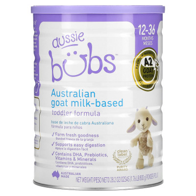 Aussie Bubs, Australian Goat Milk Milk Formuła, 12-36 miesięcy, 1,76 funta (800 g) Aussie Bubs, Australian Goat Milk Milk Formuła, 12-36 miesięcy, 1,76 funta (800 g)