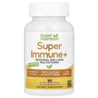 Super Nutrition, Super Immunge+ multiwitamina z super adaptogenami, zielenią, przyprawami i przeciwutleniaczem, 90 kapsułek wege