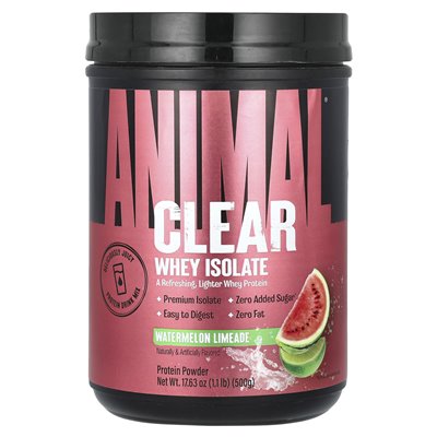 Zwierzę, clear Whey Isolate, Limeade Watermelon, 1,1 funta (500 g)