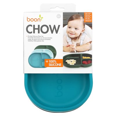 Boon, chow, podzielony zestaw płyt silikonowych, 6m+, niebieski, 3 paczki