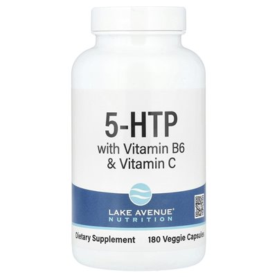 Lake Avenue Nutrition, 5-HTP z witaminą B6 i witaminą C, 180 kapsułek warzywnych