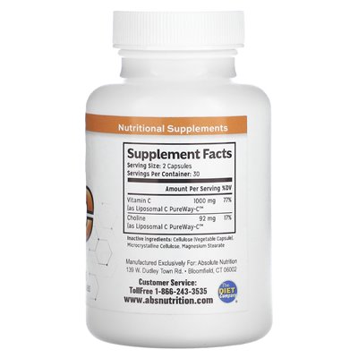Absolute Nutrition, liposomalna witamina C, 60 kapsułek