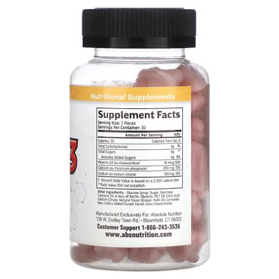 Absolute Nutrition, Calcium D3 Gummies, Trauben, 60 Gummies