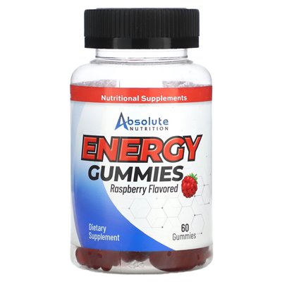 Absolute Nutrition, Energy Gummi, malina, 60 gumzy