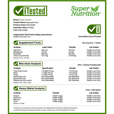 Super Nutrition, Quercetyna Plus, 100 tabletek