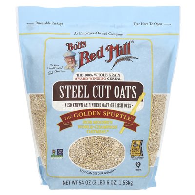 Bob's Red Mill Steel Cut Oats, Whole Grain, 54 oz (1.53 kg) Bob's Red Mill Steel Cut Oats, Whole Grain, 54 oz (1.53 kg)