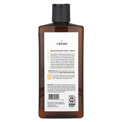 Cremo, Body Wash, Bourbon &amp Oak, 16 Fl Oz (473 ml)