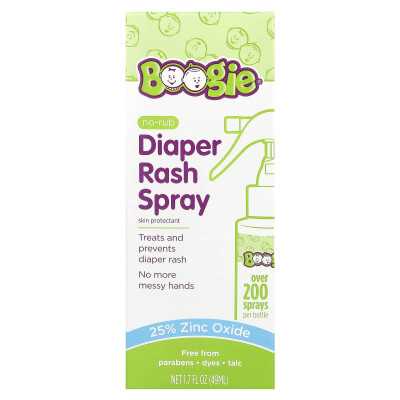 Boogie Wipes, Bezzapachowy Spray na Pieluchowe Odparzenia Bez Użycia Rąk, 1,7 uncji fl (49 ml)