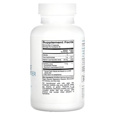 Solumeve, Cranberry Juice Concentrate Plus Vitamin C, 60 Vegetarian Capsules