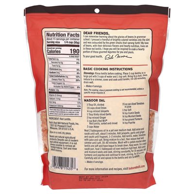 Bob's Red Mill, Red Lentils, 27 uncji (765 g) Bob's Red Mill, Red Lentils, 27 uncji (765 g)