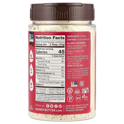 Barney Butter, Mandelpulver, ungesüßt, 8 oz (226 g)