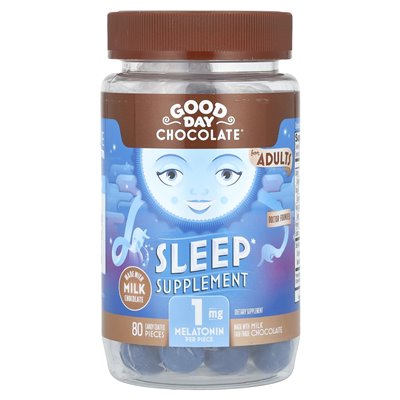 Dzień dobry czekolada, suplement snu, dla dorosłych, czekolada mleczna, 1 mg, 80 cukierków