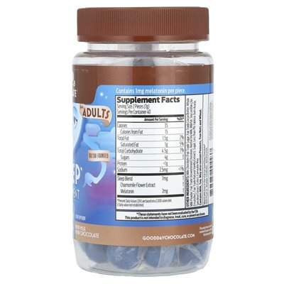 Dzień dobry czekolada, suplement snu, dla dorosłych, czekolada mleczna, 1 mg, 80 cukierków