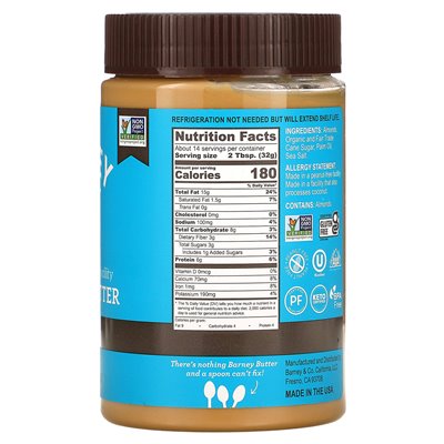 Barney Butter, Mandelbutter, geschmeidig, 16 oz (454 g)