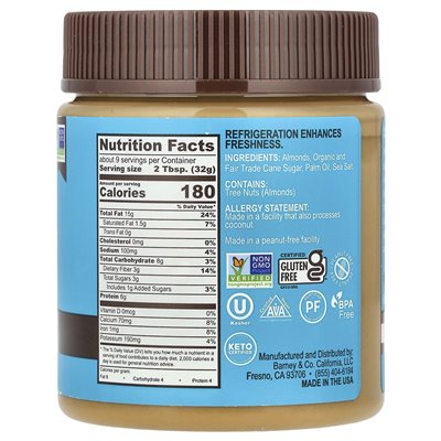 Barney Butter, Mandelbutter, geschmeidig, 10 oz (284 g)
