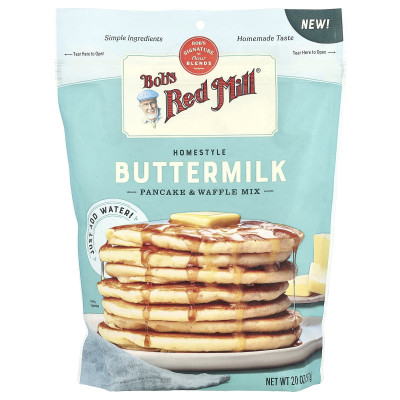 Bob's Red Mill, Homestyle Buttermilk Pancake & Waffle Mix, 20 uncji (567 g) Bob's Red Mill, Homestyle Buttermilk Pancake & Waffle Mix, 20 uncji (567 g)