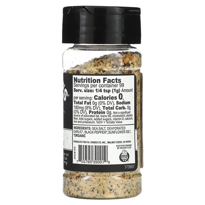 Kinder's Gewürzmischung, Salz, Pfeffer und Knoblauch, 3,5 oz (99 g)