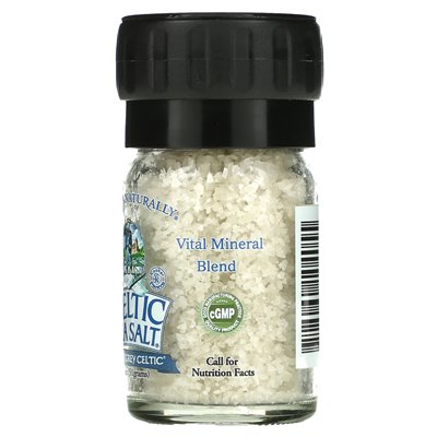 Celtic Sea Salt, Celtic Light Grey, Vital Mineral Blend, Mini Salt Grinder, 1.8 oz (51 g)