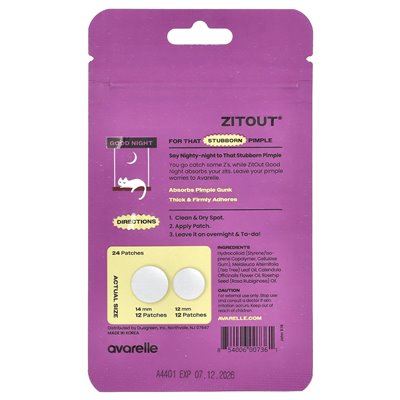 Avarelle, ZiTout® Gute Nacht, 24 łatki