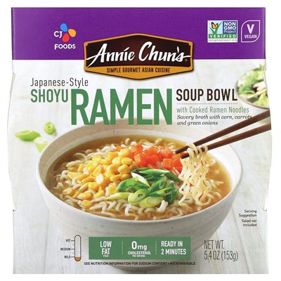 Annie Chun's, japoński styl, Ramen Soup Bowl, Shoyu, Mild, 5,4 uncji (153 g)