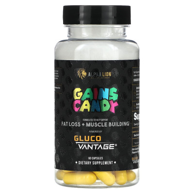 Alpha Lion, Gain Candy, Gluco Vantage, 60 Capsules Alpha Lion, Gain Candy, Gluco Vantage, 60 Capsules