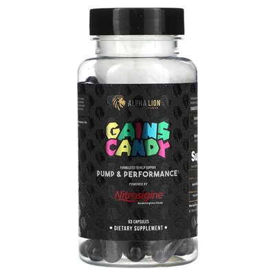 Alpha Lion, Gain Candy, Nitrosujina, 63 Capsules