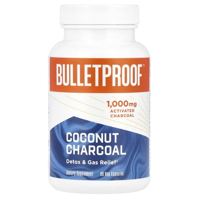 Bulletproof, Kokosnusskohle, Entgiftung und Linderung von Blähungen, 1000 mg, 90 Gemüsesorten (500 mg pro Kapsel)