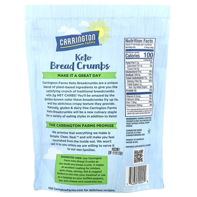 Carrington Farms, Keto-Semmelbrösel, italienisch gewürzt, 7 oz (198 g)