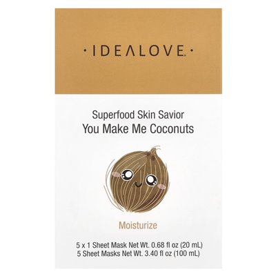 Idealove, Superfood Skin Savior, You You Make Me Coconuts, 5 Stück auf den Packungen, 20 ml (0,68 fl. oz.)