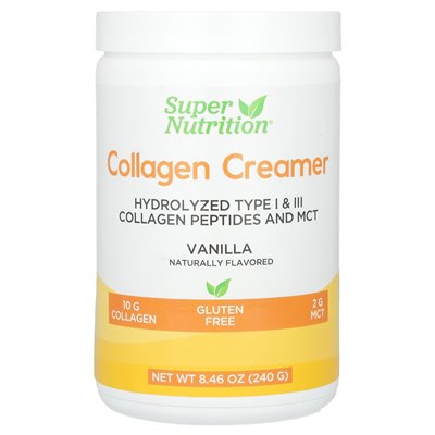 Super Nutrition, kolagen Creamer, wanilia, 8,46 uncji (240 g) Super Nutrition, kolagen Creamer, wanilia, 8,46 uncji (240 g)
