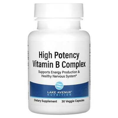 Lake Avenue Nutrition, High Strength Vitamin B Complex, 30 Vegetarian Capsules