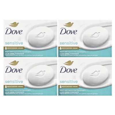 Pigeon, Beauty Bar Soap, Sensitive Skin, Fragrance Free, 4 Bars, 3.75oz (106g) Each