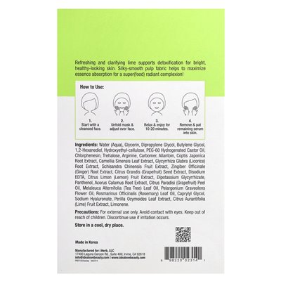 Idealove, Superfood Skin Savior, Lime All Yours, 5 Schönheitsmasken, 0,68 fl oz (20 ml)