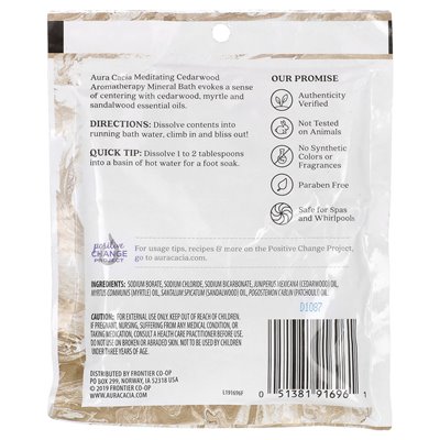 Aura Cacia, Aromatherapy Mineral Bath, Cedarwood, 2,5 uncji (70,9 g)