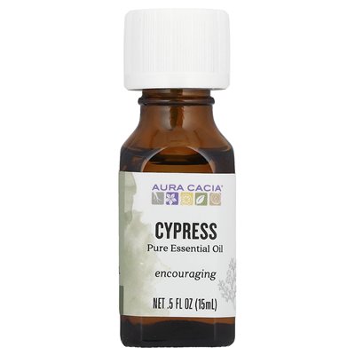 Aura Cacia, czysty olejk eteryczny, Cypress, 0,5 fl oz (15 ml)