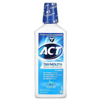 Act, Dry Mouth Anticavity Fluoride Mouthwash with Xylitol, Alcohol Free, Soothing Mint, 18 fl oz (532 ml) Act, Dry Mouth Anticavity Fluoride Mouthwash with Xylitol, Alcohol Free, Soothing Mint, 18 fl oz (532 ml)