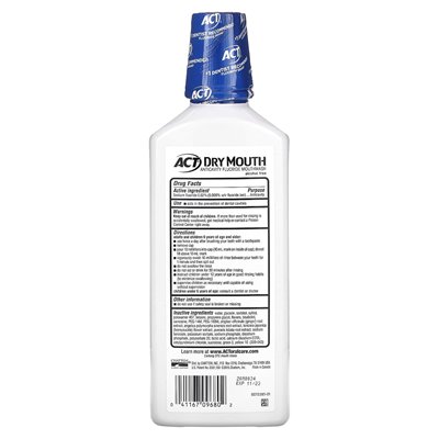 Act, Dry Mouth Anticavity Fluoride Mouthwash with Xylitol, Alcohol Free, Soothing Mint, 18 fl oz (532 ml) Act, Dry Mouth Anticavity Fluoride Mouthwash with Xylitol, Alcohol Free, Soothing Mint, 18 fl oz (532 ml)