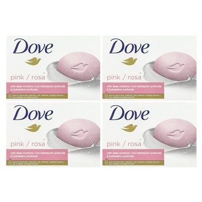 Pigeon, Deep Moisture Beauty Bar Soap, Pink, 4 Bars, 3.75 oz (106 g)