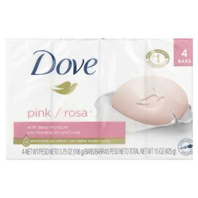 Pigeon, Deep Moisture Beauty Bar Soap, Pink, 4 Bars, 3.75 oz (106 g)