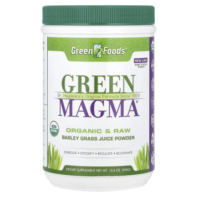 Green Foods, Green Magma®, sok z trawy jęczmiennej proszek, 10,6 uncji (300 g) Green Foods, Green Magma®, sok z trawy jęczmiennej proszek, 10,6 uncji (300 g)