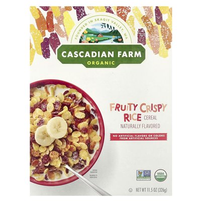 Cascadian Farm, Organiczne owocowe chrupiące płatki ryżowe, 11,5 uncji (326 g) Cascadian Farm, Organiczne owocowe chrupiące płatki ryżowe, 11,5 uncji (326 g)