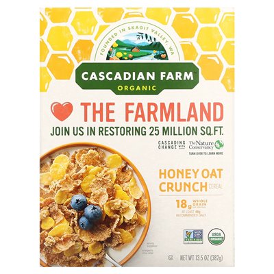 Cascadian Farm, Organic Honey Oat Crunch Flakes, 13.5 oz (382 g)