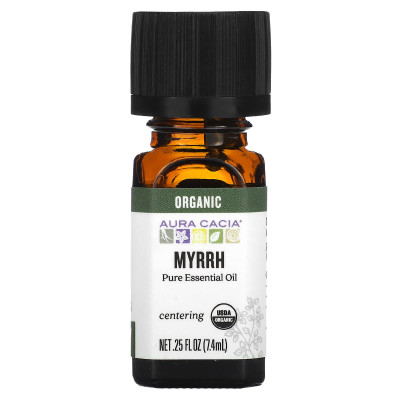Aura Cacia, czysty olejek eteryczny, organiczny mirrh, 0,25 fl oz (7,4 ml)